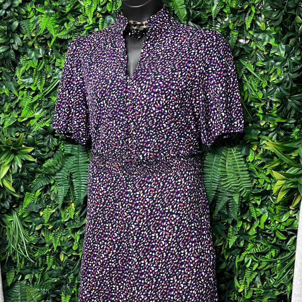 London Times Jumpsuit Size 16 Womens Purple Floral Print Wide Leg 3269 - Picture 6 of 9